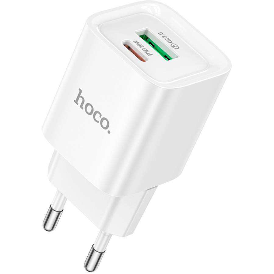 Зарядний пристрій HOCO C147A Charm 1xUSB-A, 1xUSB-C, PD30W, QC3.0 White (6942007630276)