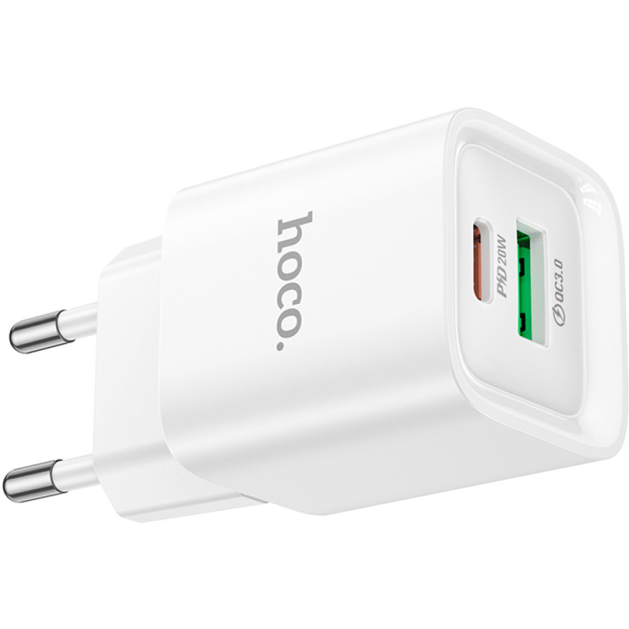 Зарядний пристрій HOCO C147A Charm 1xUSB-A, 1xUSB-C, PD30W, QC3.0 White (6942007630276)