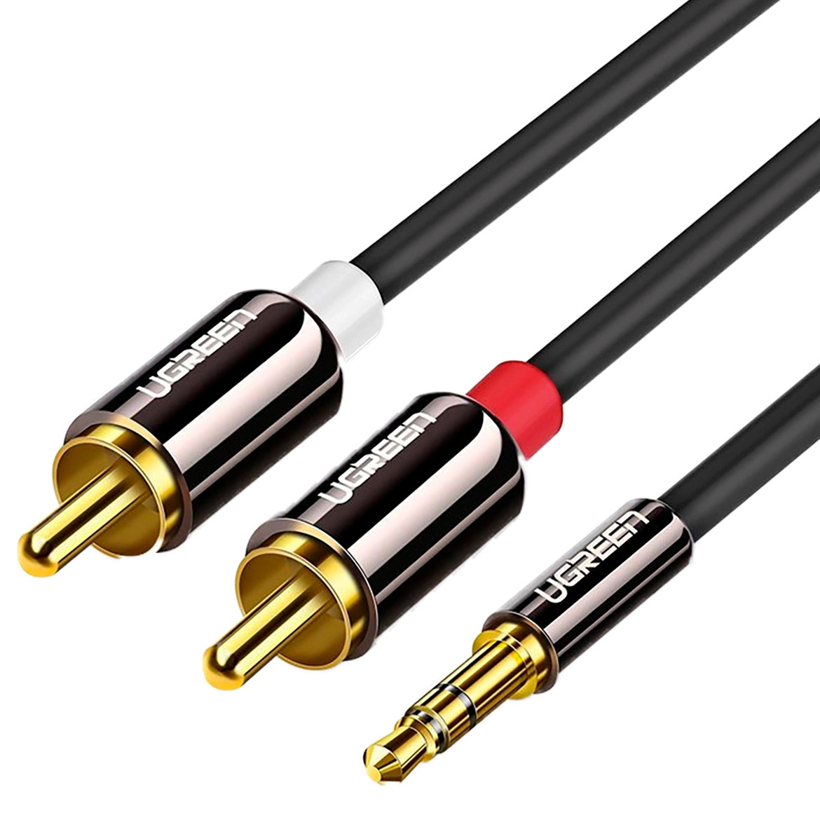 Кабель UGREEN AV116 mini-jack 3.5 mm (M) - 2RCA (M) 5м Black (10591)
