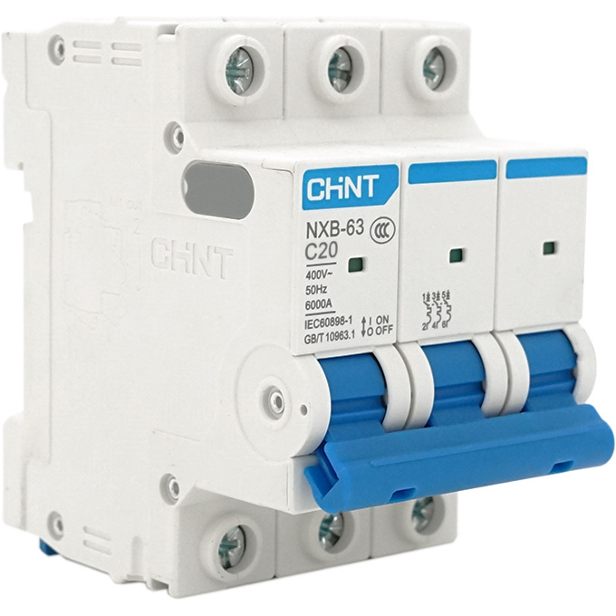 Выключатель автоматический CHINT NXB-63 C20 3p, 20А, C, 6кА