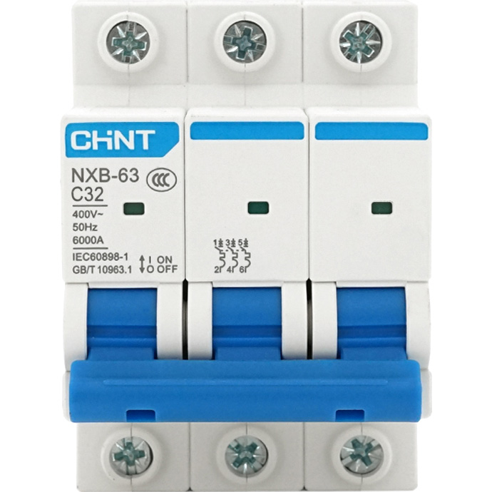Выключатель автоматический CHINT NXB-63 C32 3p, 32А, C, 6кА