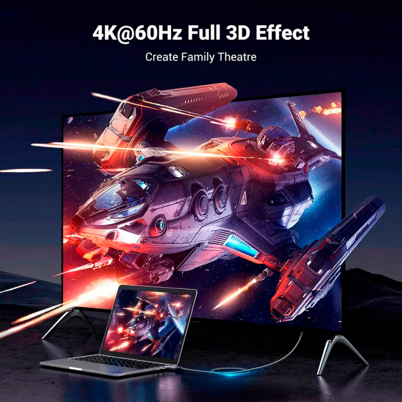 Кабель UGREEN DP119 4K@60Hz DisplayPort - HDMI v2.0 1м Gray (15773)