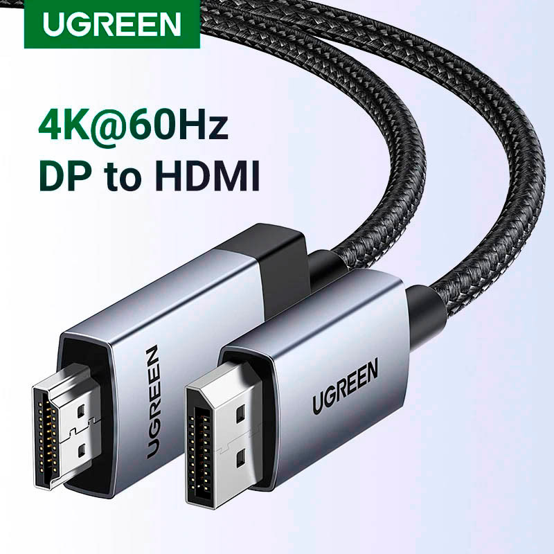 Кабель UGREEN DP119 4K@60Hz DisplayPort - HDMI v2.0 1м Gray (15773)