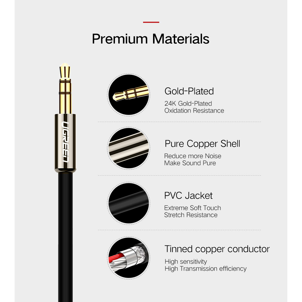 Кабель UGREEN AV116 mini-jack 3.5 mm (M) - 2RCA (M) 3м Black (10590)