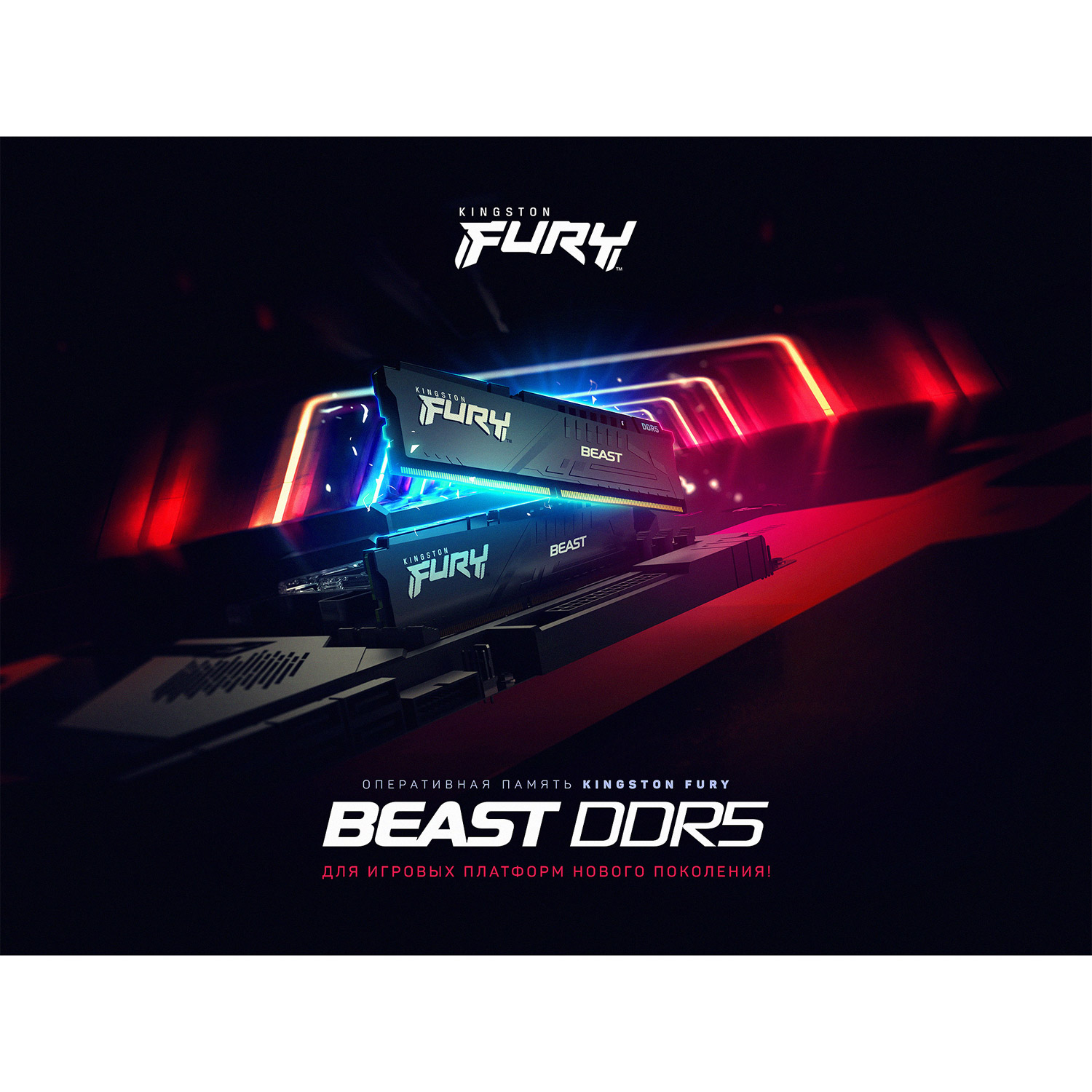 Модуль пам'яті KINGSTON FURY Beast DDR5 EXPO DDR5 5600MHz 128GB Kit 2x64GB Black (KF556C40BBK2-128)