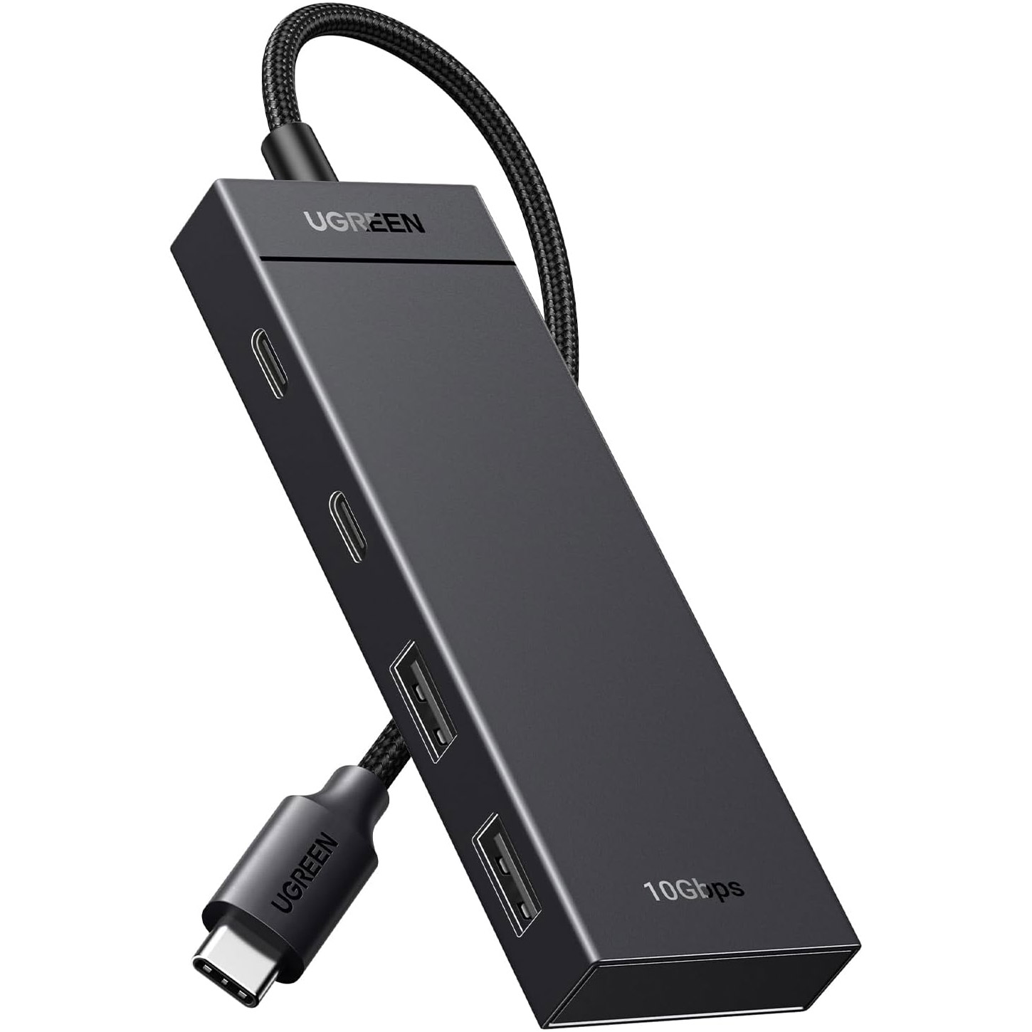 USB-хаб UGREEN CM806 USB-C to 2xUSB-A + 2xUSB-C 3.2 Gen2 10Gbps Black (35583)