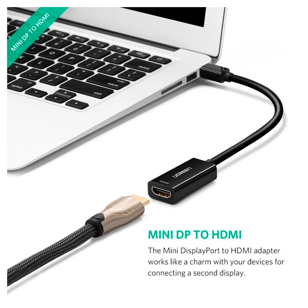 Адаптер UGREEN MD112 Mini DP to HDMI 4K Black (40360)