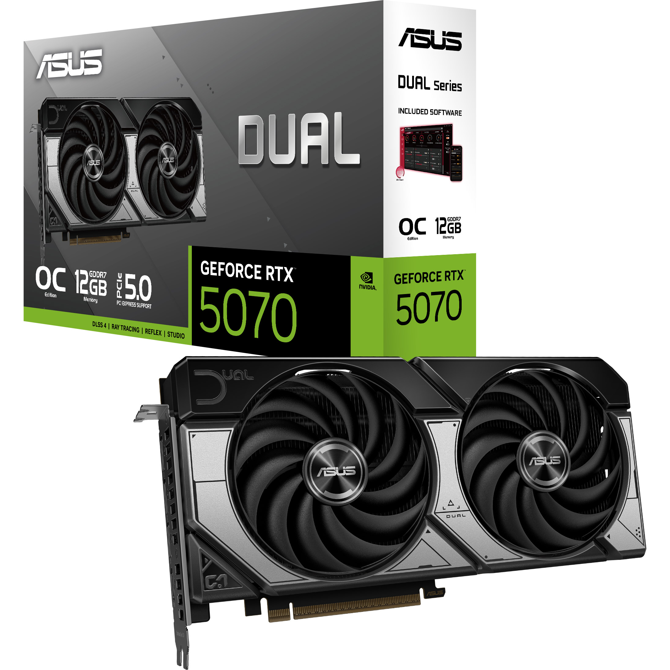 Відеокарта ASUS Dual GeForce RTX 5070 12GB GDDR7 OC Edition (DUAL-RTX5070-O12G)