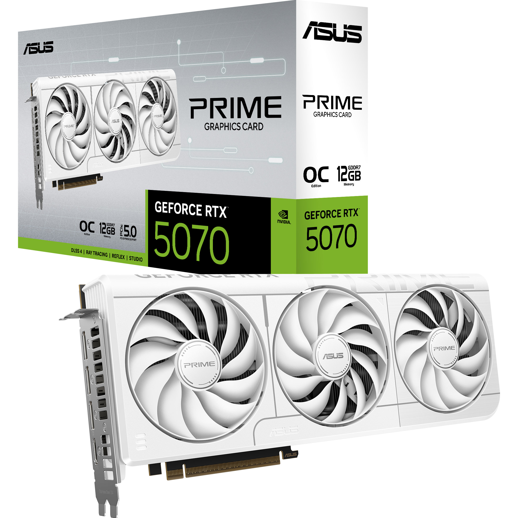 Відеокарта ASUS Prime GeForce RTX 5070 12GB GDDR7 White OC Edition (PRIME-RTX5070-O12G-WHITE)