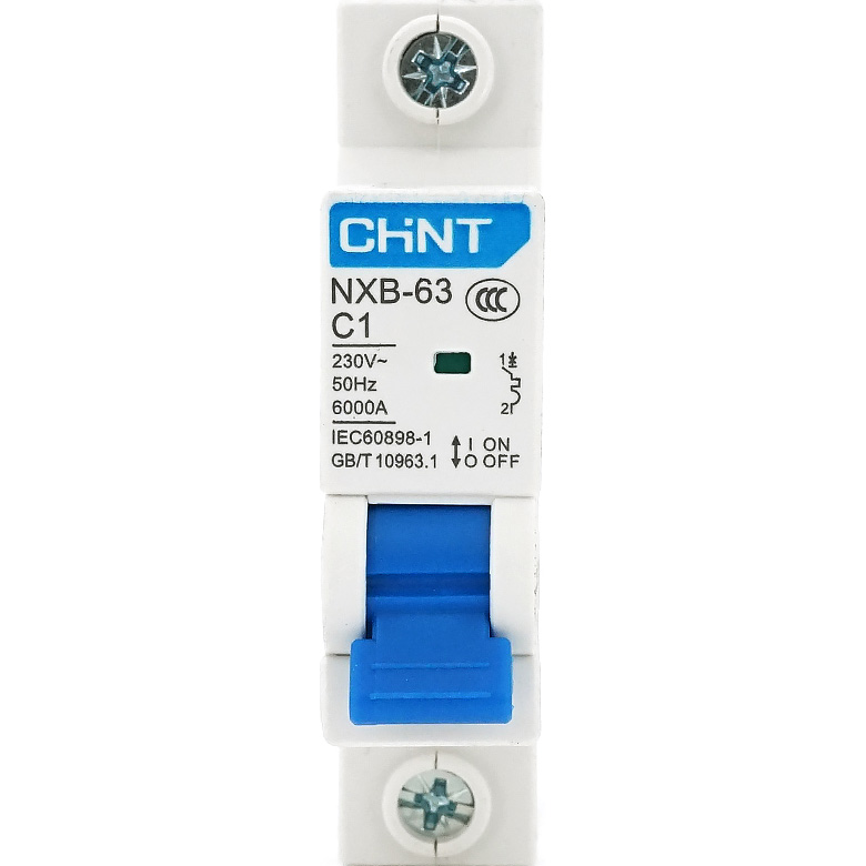 Выключатель автоматический CHINT NXB-63 C1 1p, 1А, C, 6кА