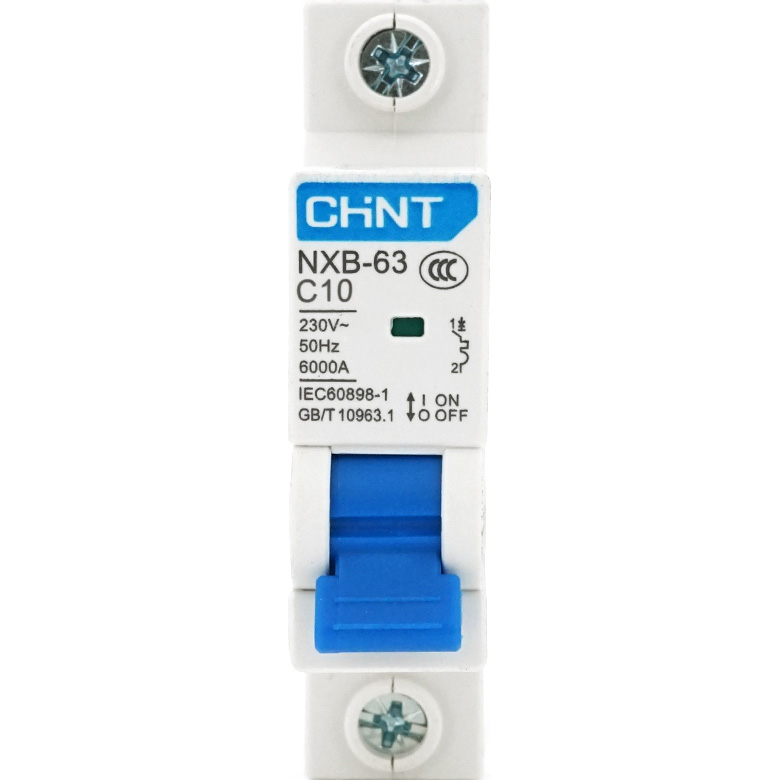 Выключатель автоматический CHINT NXB-63 C10 1p, 10А, C, 6кА