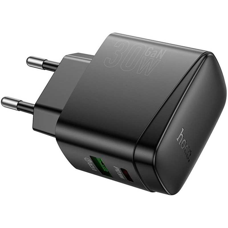Зарядний пристрій HOCO CS61A Bright 1xUSB-A, 1xUSB-C, PD30W, QC3.0 Black (6942007638425)