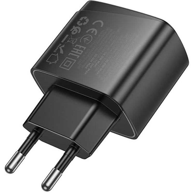 Зарядний пристрій HOCO CS61A Bright 1xUSB-A, 1xUSB-C, PD30W, QC3.0 Black (6942007638425)