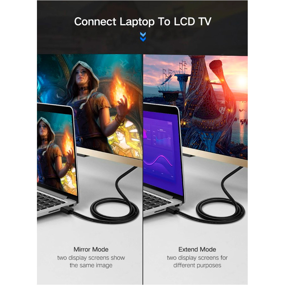 Кабель UGREEN HD104 Cafule 4K HDMI v1.4 10м Black (10110)