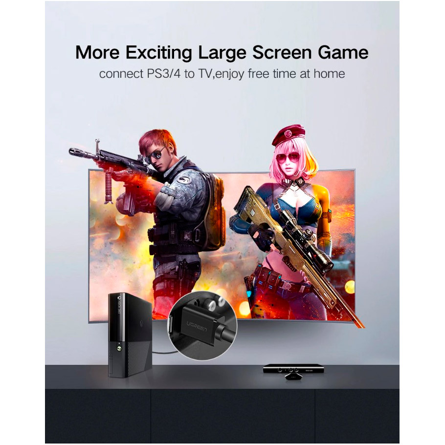 Кабель UGREEN HD104 Cafule 4K HDMI v1.4 10м Black (10110)