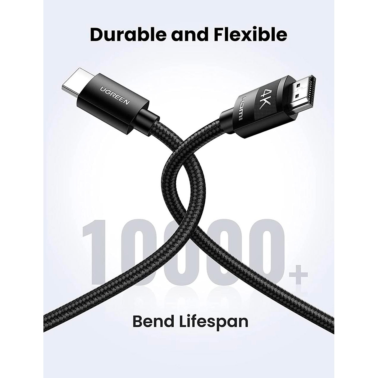 Кабель UGREEN HD119 4K HDMI Cable Braided HDMI v2.0 10м Black (40104)