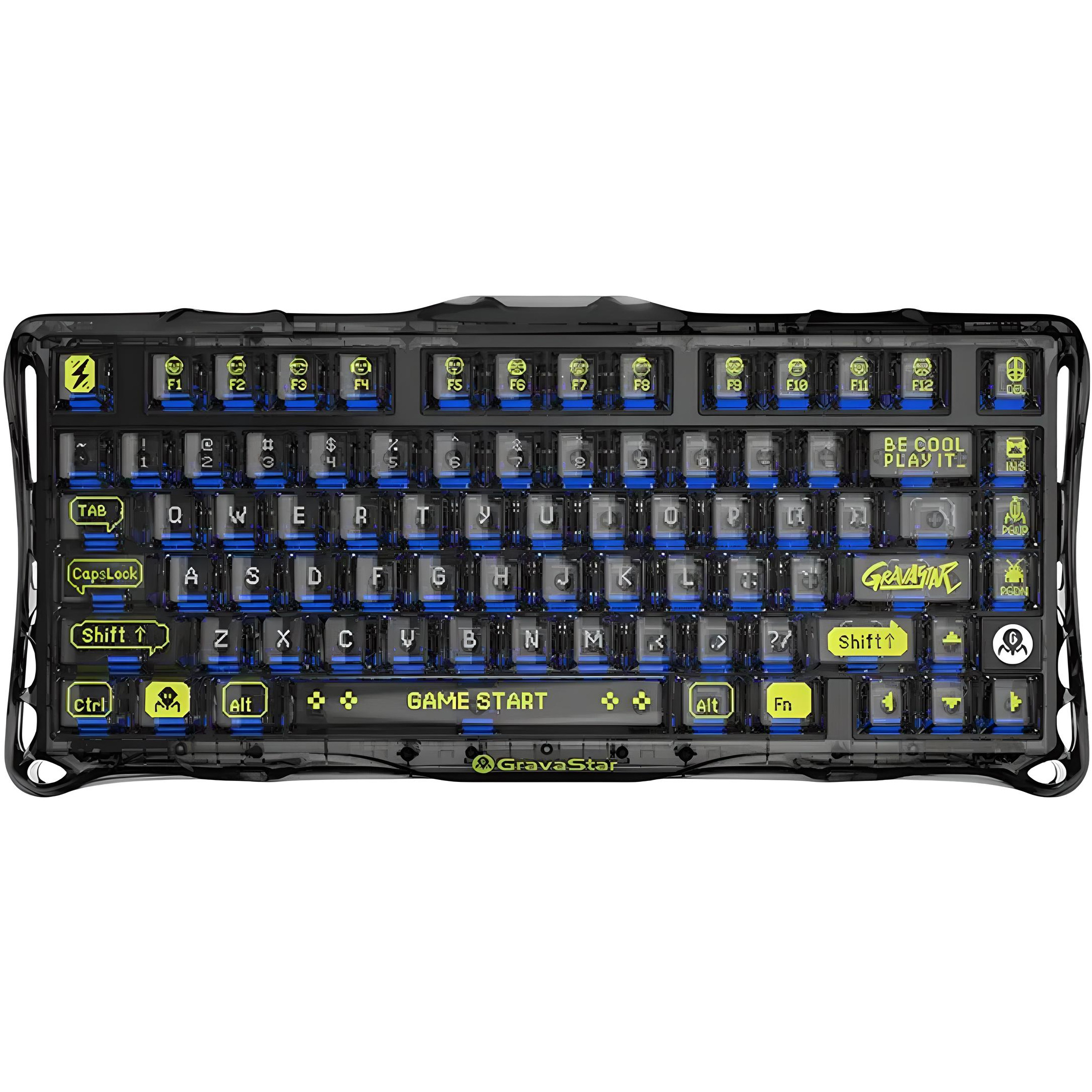 Клавиатура беспроводная GRAVASTAR Mercury K1 Lite Transparent Black