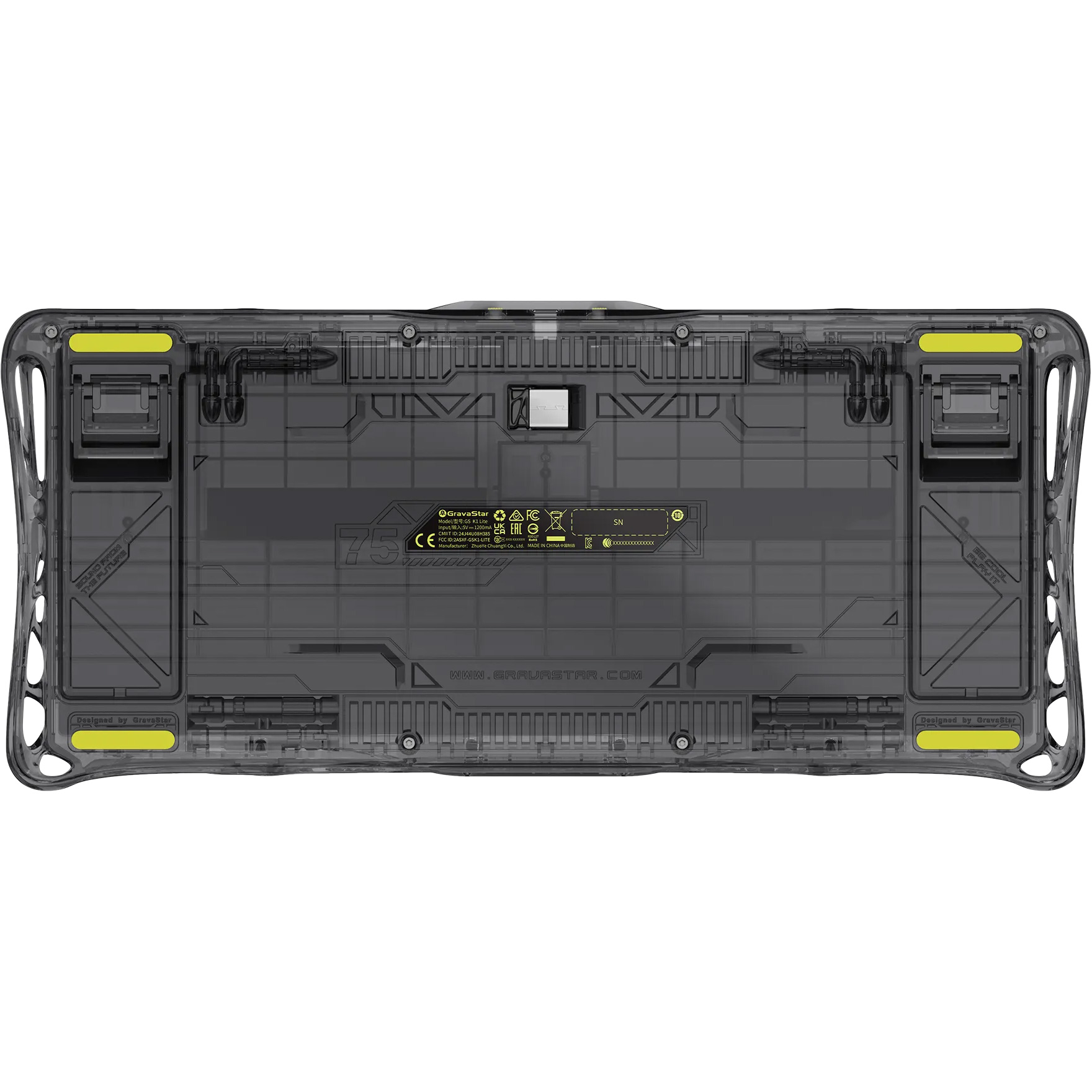 Клавиатура беспроводная GRAVASTAR Mercury K1 Lite Transparent Black