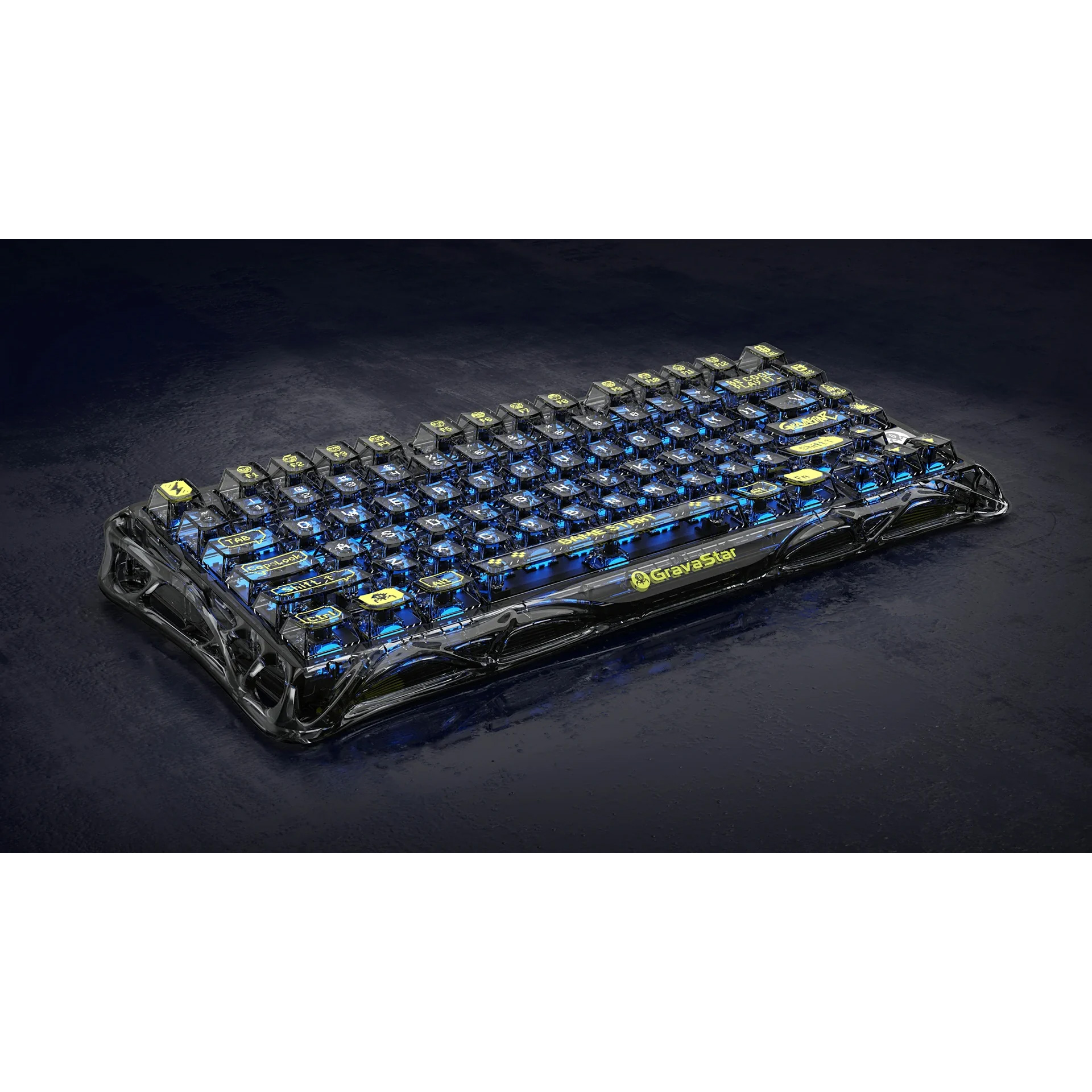 Клавиатура беспроводная GRAVASTAR Mercury K1 Lite Transparent Black