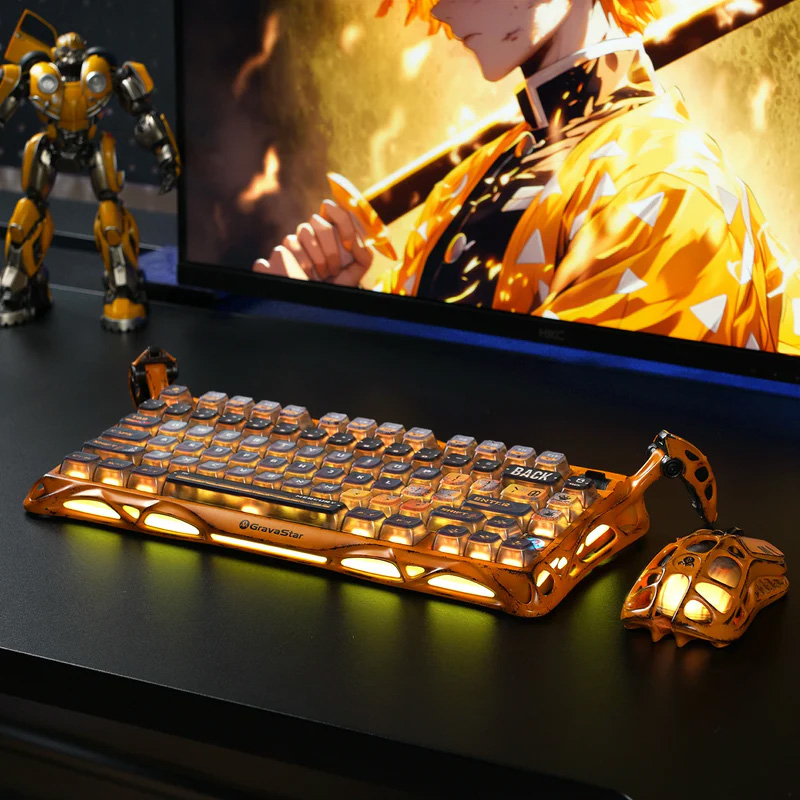 Клавіатура бездротова GRAVASTAR Mercury K1 Pro Special Edition Battle-Worn Yellow
