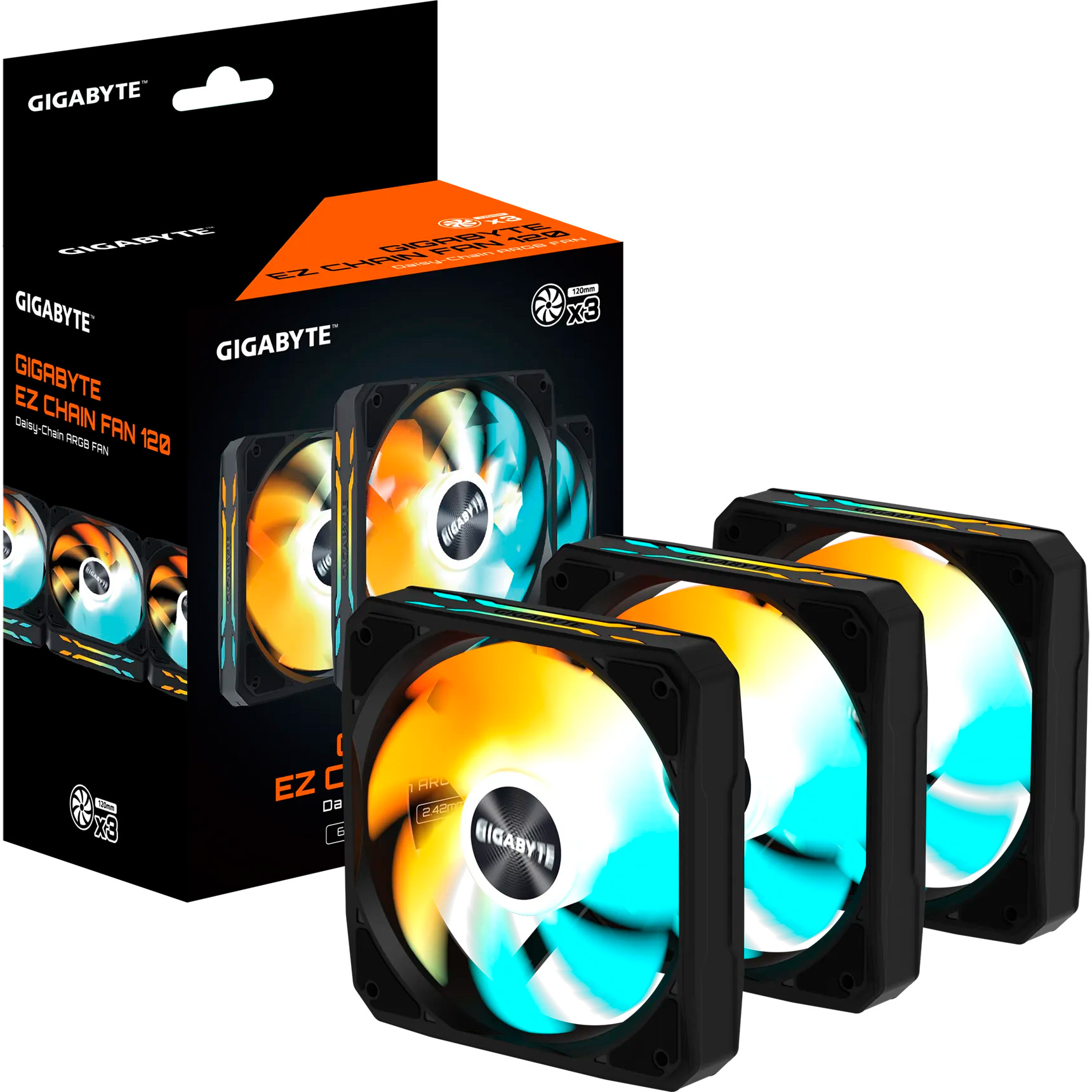 Комплект вентиляторів GIGABYTE EZ Chain Fan 120 Black 3-Pack