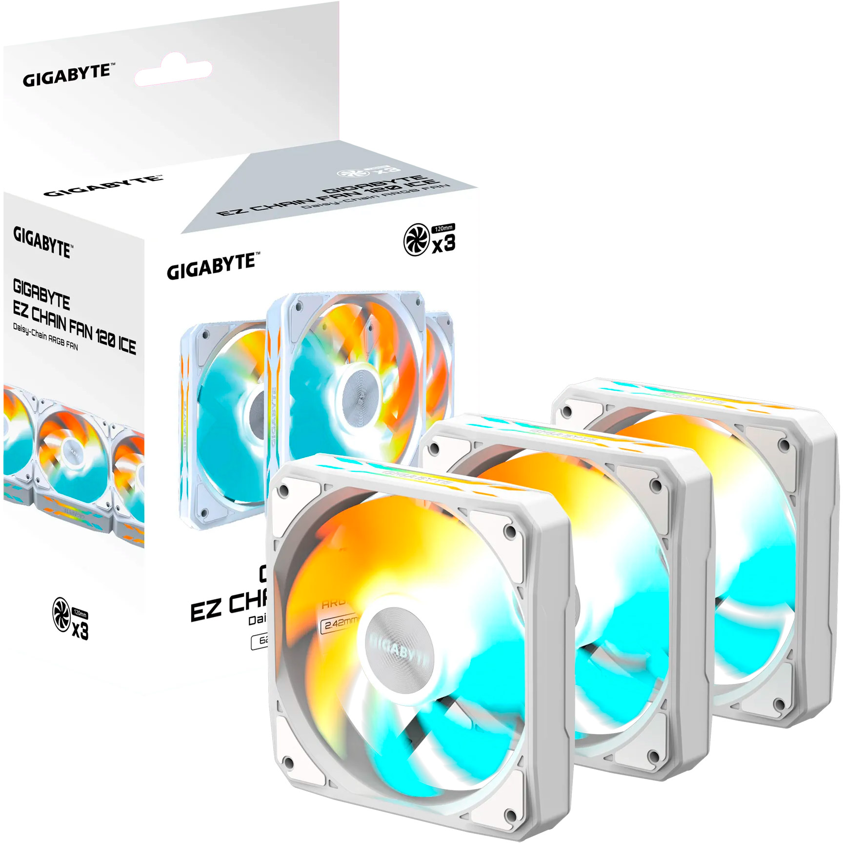 Комплект вентиляторів GIGABYTE EZ Chain Fan 120 Ice White 3-Pack