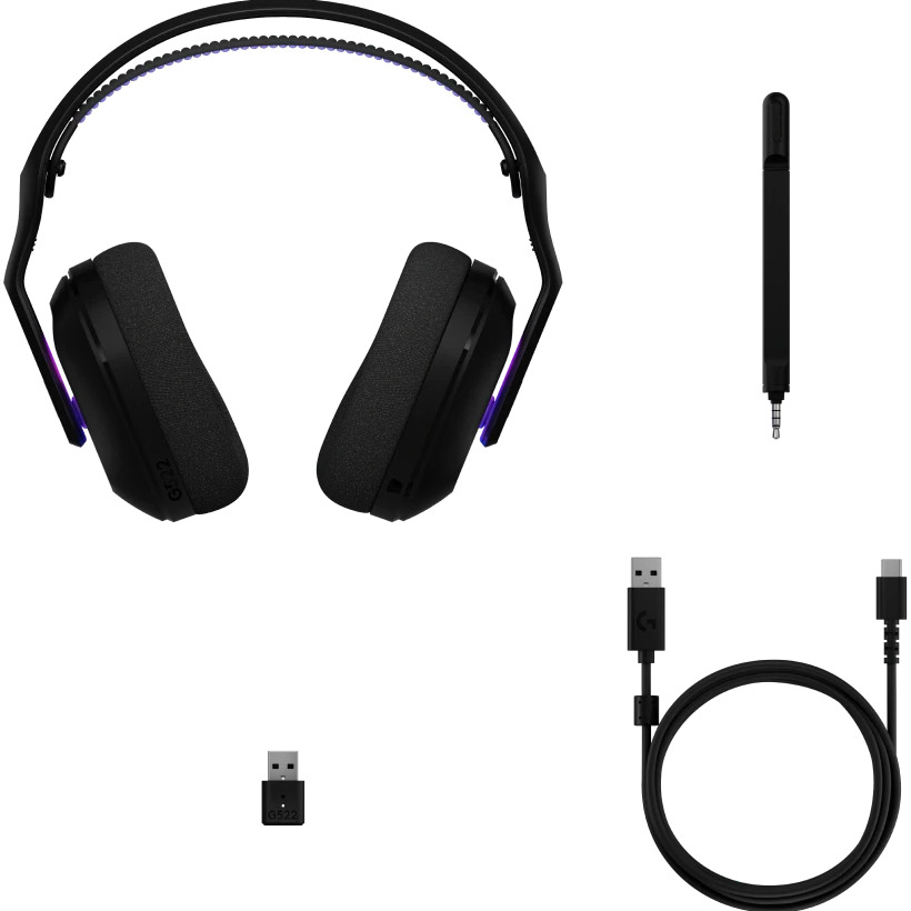 Навушники геймерскі LOGITECH G522 Lightspeed Wireless Gaming Headset Black (981-001544)
