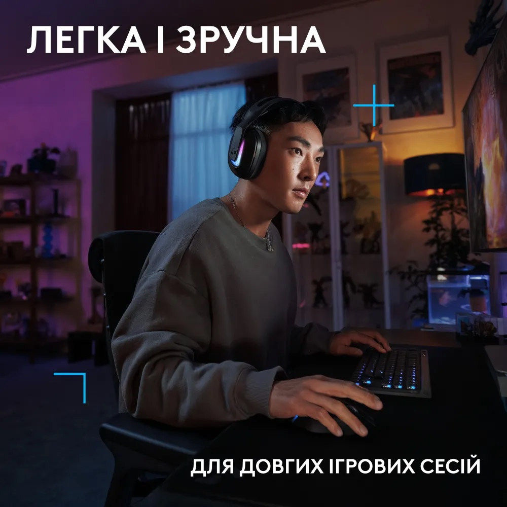 Навушники геймерскі LOGITECH G522 Lightspeed Wireless Gaming Headset Black (981-001544)