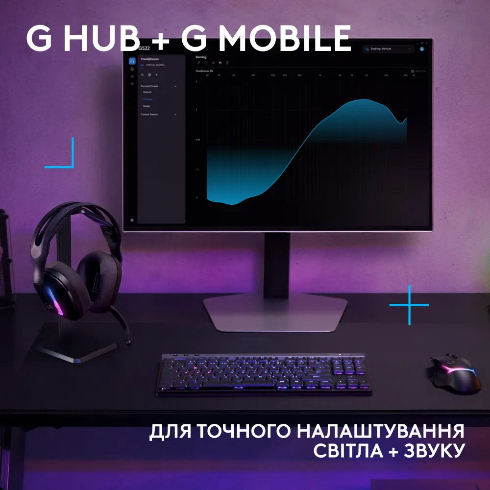 Навушники геймерскі LOGITECH G522 Lightspeed Wireless Gaming Headset Black (981-001544)