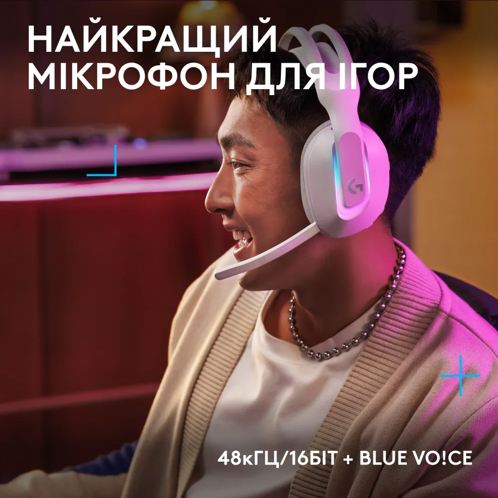 Навушники геймерскі LOGITECH G522 Lightspeed Wireless Gaming Headset White (981-001550)