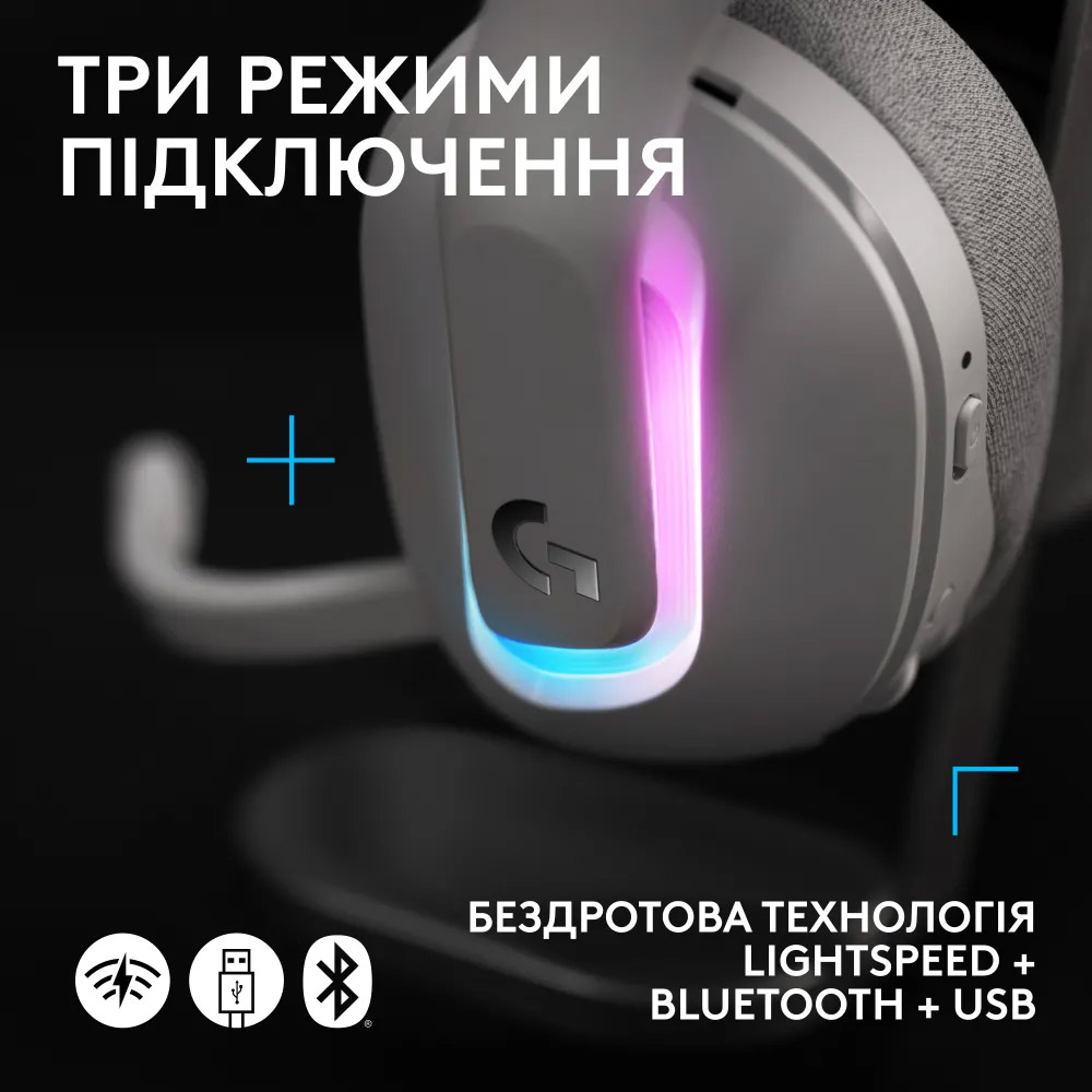 Навушники геймерскі LOGITECH G522 Lightspeed Wireless Gaming Headset White (981-001550)
