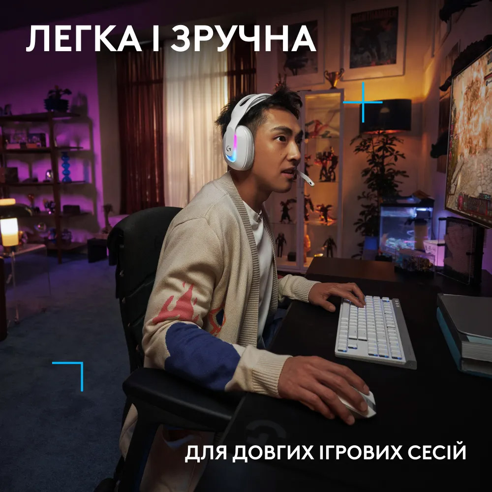Навушники геймерскі LOGITECH G522 Lightspeed Wireless Gaming Headset White (981-001550)