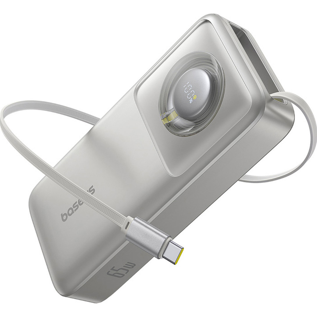 Повербанк BASEUS Free2Pull Power Bank with Retractable USB-C Cable 65W 20000mAh Lunar Gray (P10073700843-00)