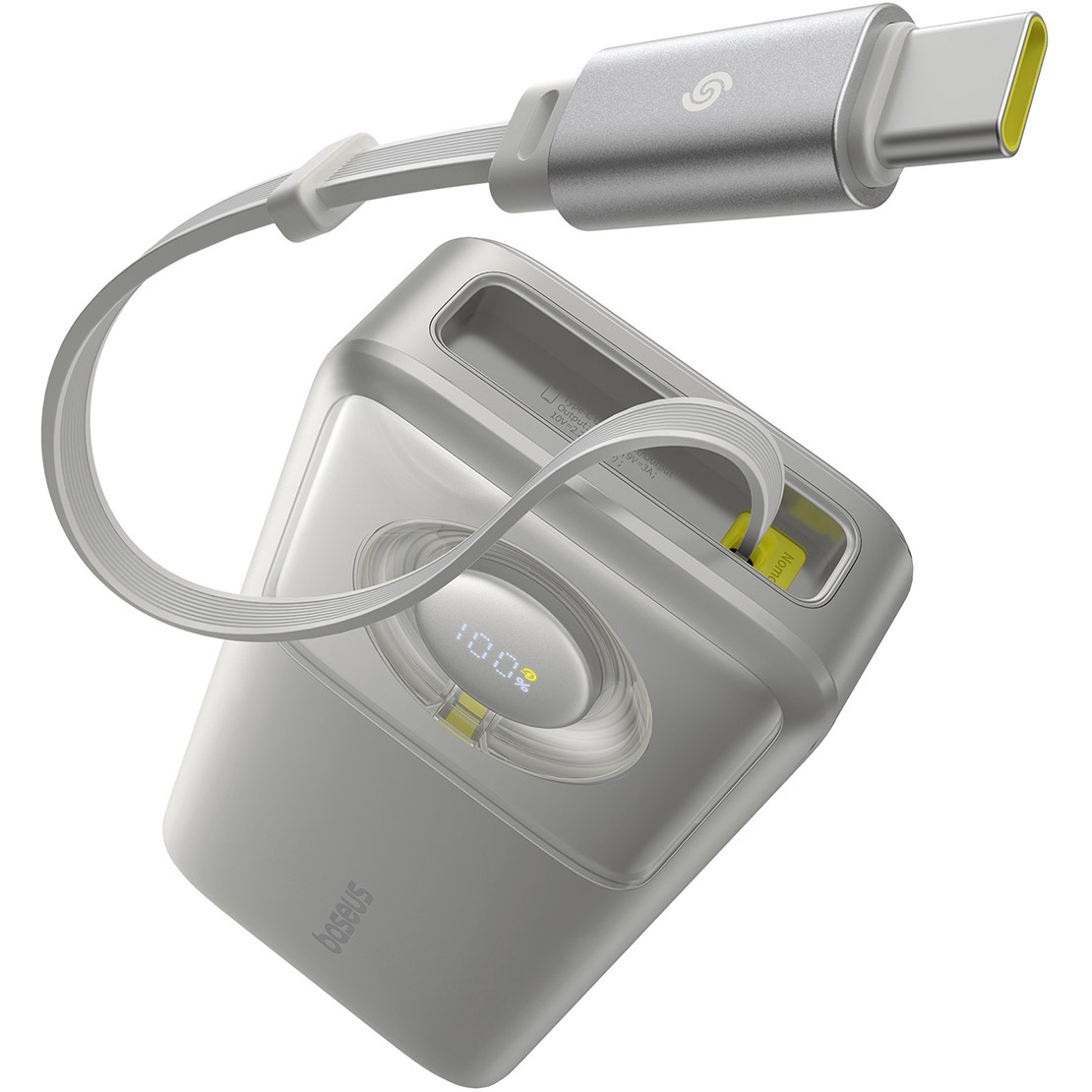 Повербанк BASEUS Free2Pull Power Bank with Retractable USB-C Cable 65W 20000mAh Lunar Gray (P10073700843-00)