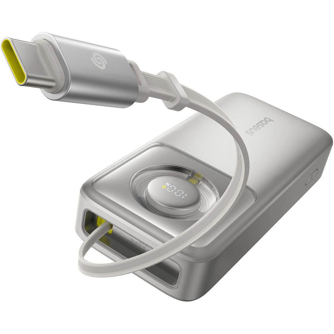 Повербанк BASEUS Free2Pull Power Bank with Retractable USB-C Cable 65W 20000mAh Lunar Gray (P10073700843-00)