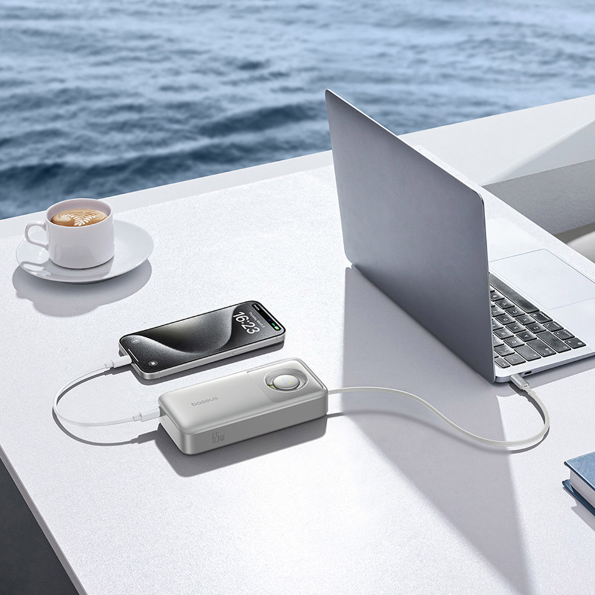 Повербанк BASEUS Free2Pull Power Bank with Retractable USB-C Cable 65W 20000mAh Lunar Gray (P10073700843-00)