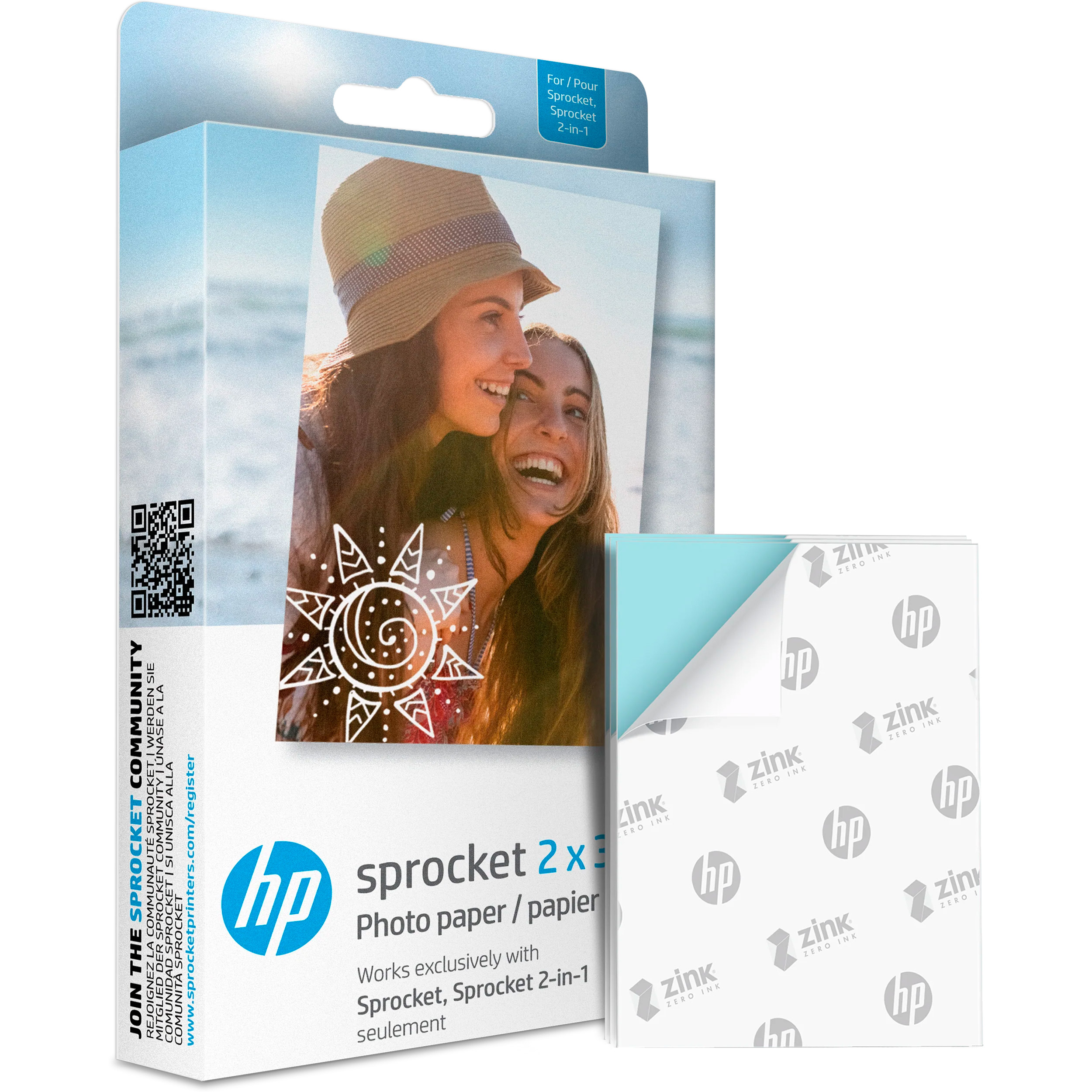 Фотопапір самоклеючий HP Sprocket Zink 5.1x7.6см 20л (HPIZ2X320)