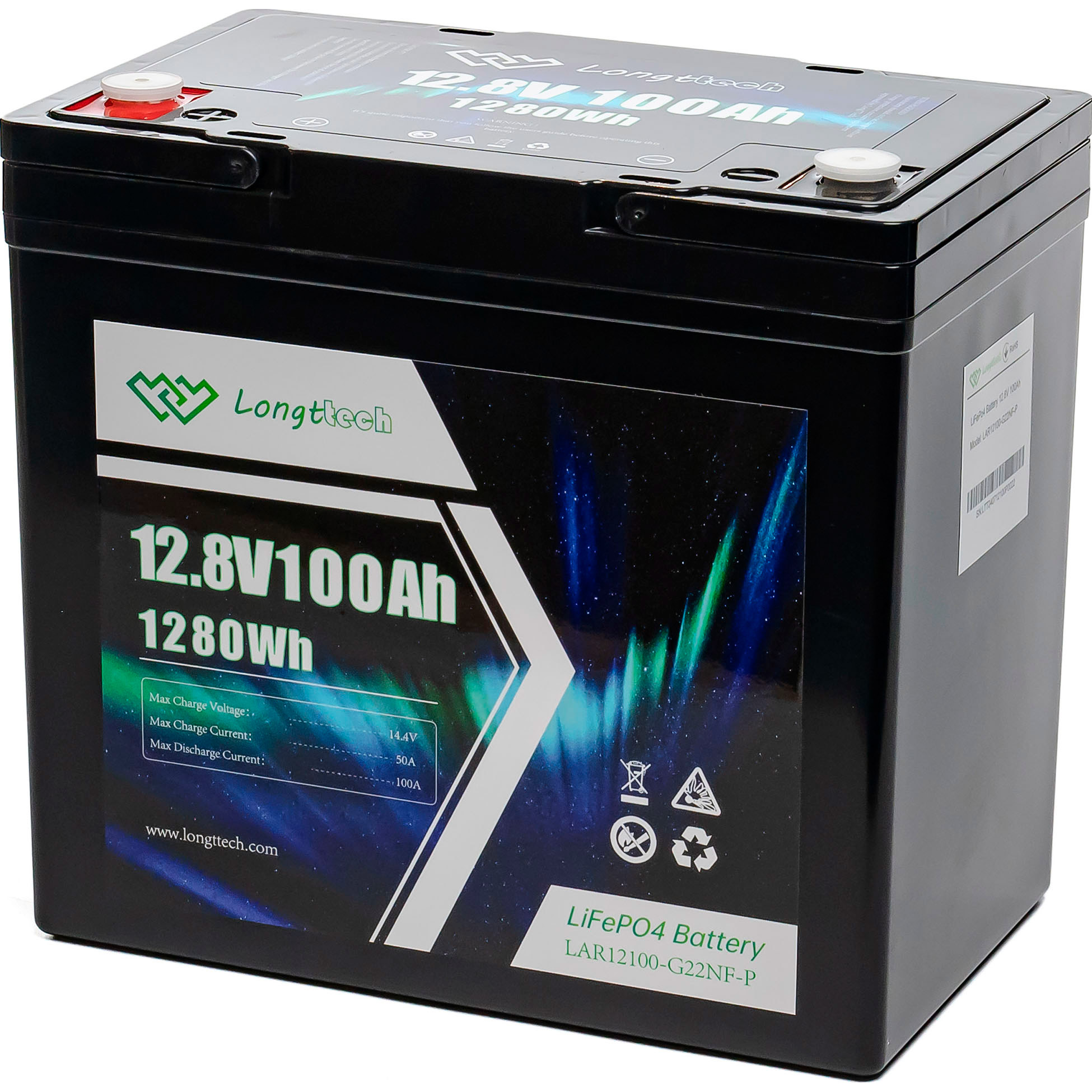 Аккумуляторная батарея LONGTTECH LiFePO4 LAR12100-G22NF-P (12.8В, 100Ач)
