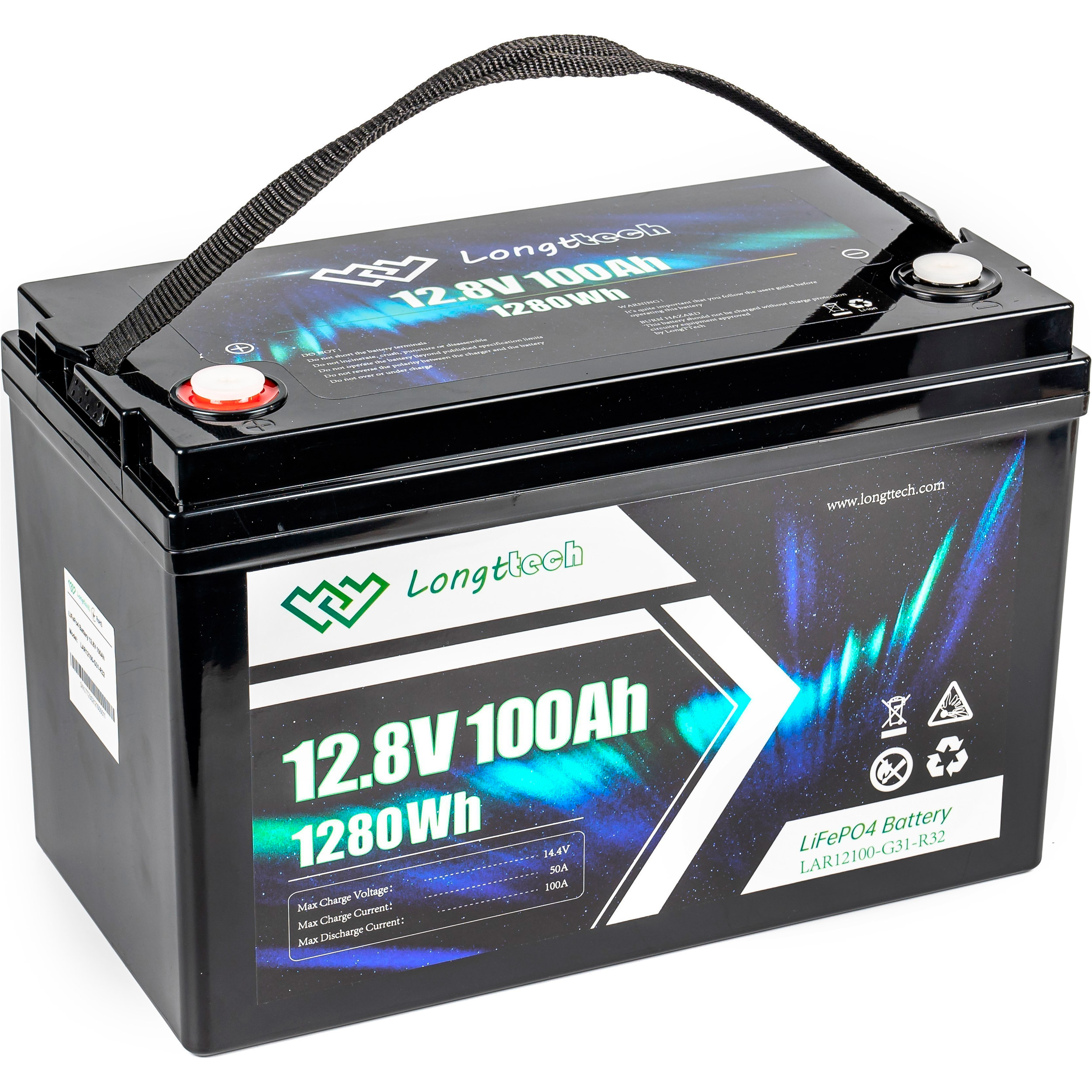 Аккумуляторная батарея LONGTTECH LiFePO4 LAR12100-G31-R32 (12.8В, 100Ач)