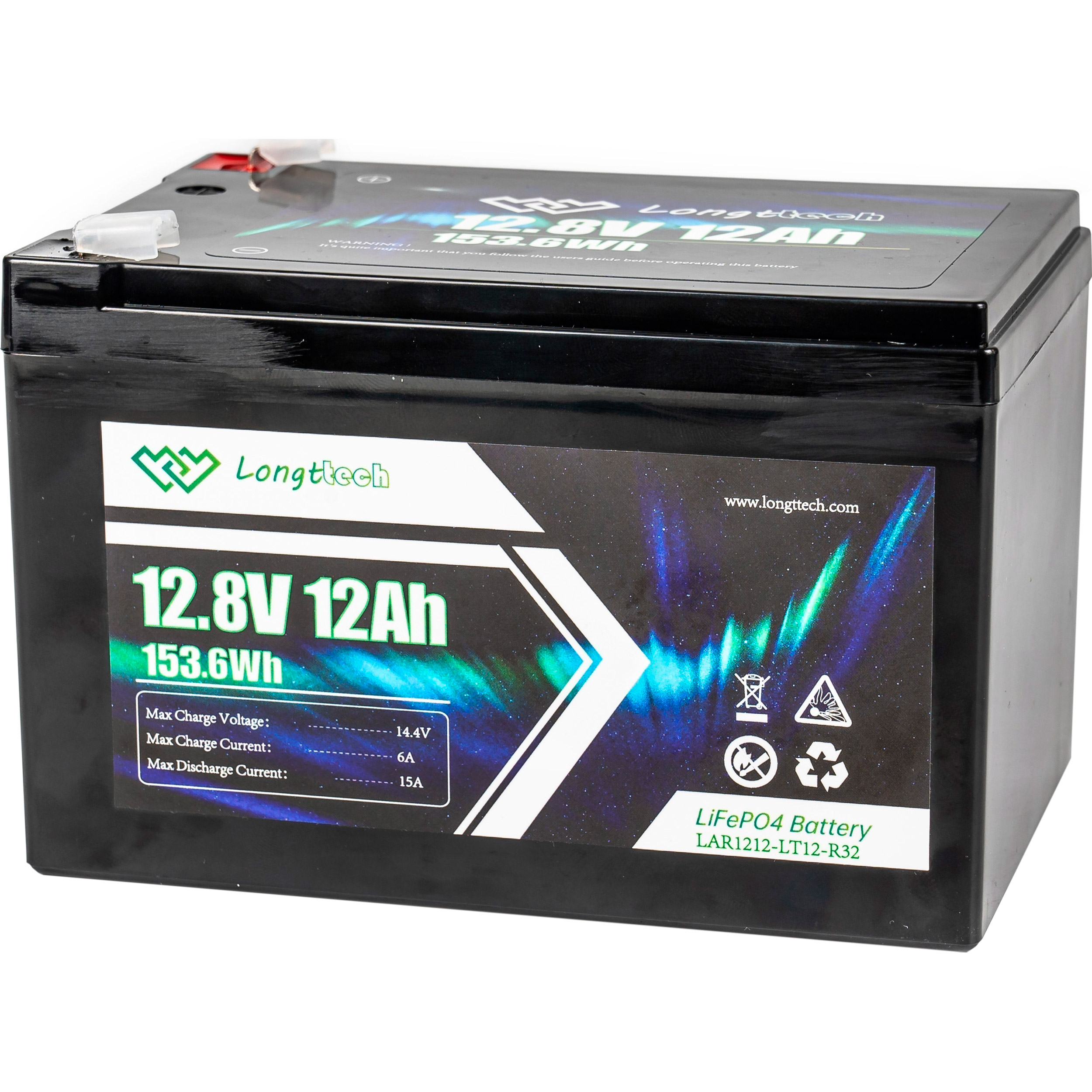 Акумуляторна батарея LONGTTECH LiFePO4 LAR1212-LT12-R32 (12.8В, 12Агод)