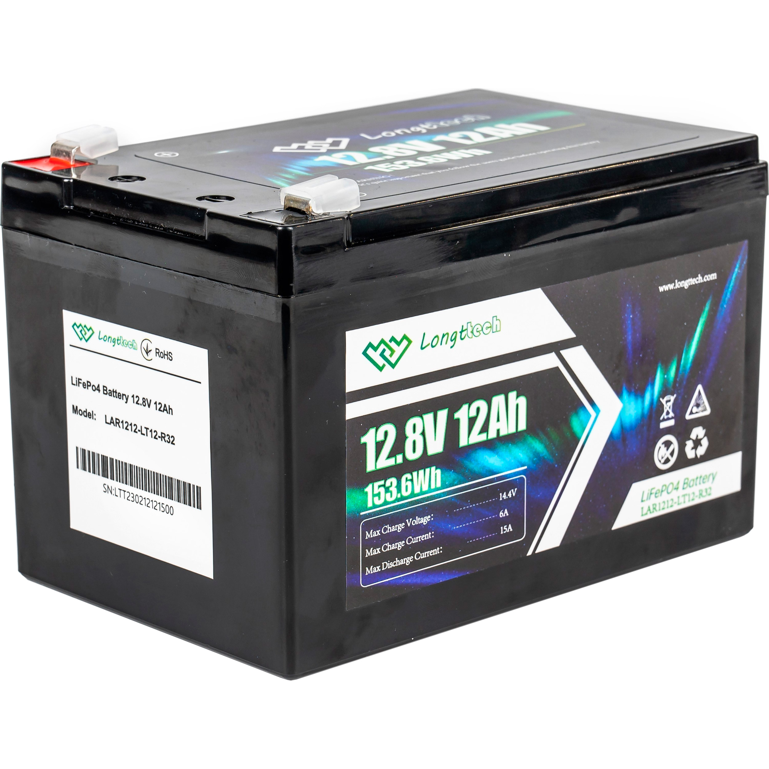 Акумуляторна батарея LONGTTECH LiFePO4 LAR1212-LT12-R32 (12.8В, 12Агод)