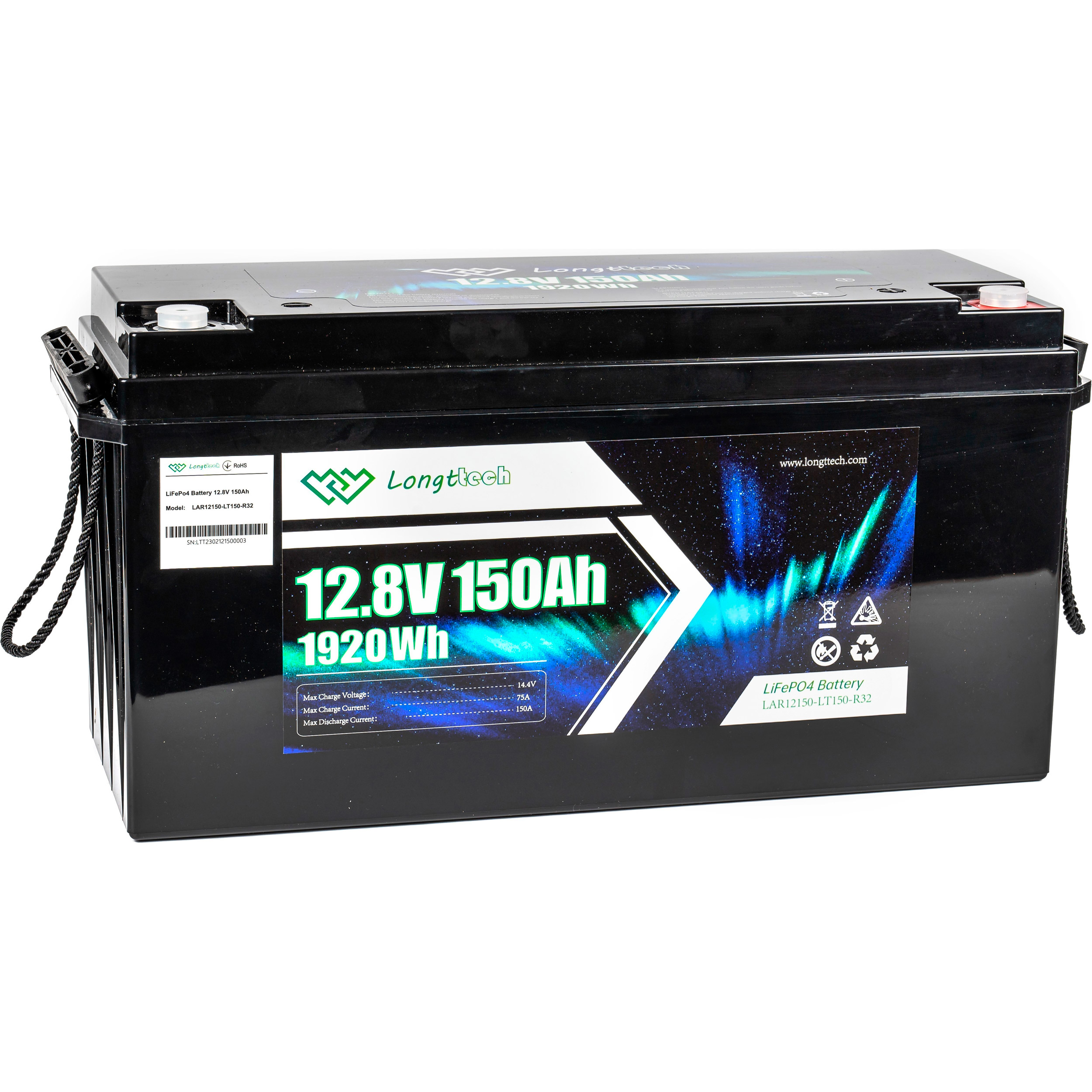 Аккумуляторная батарея LONGTTECH LiFePO4 LAR12150-LT150-R32 (12.8В, 150Ач)