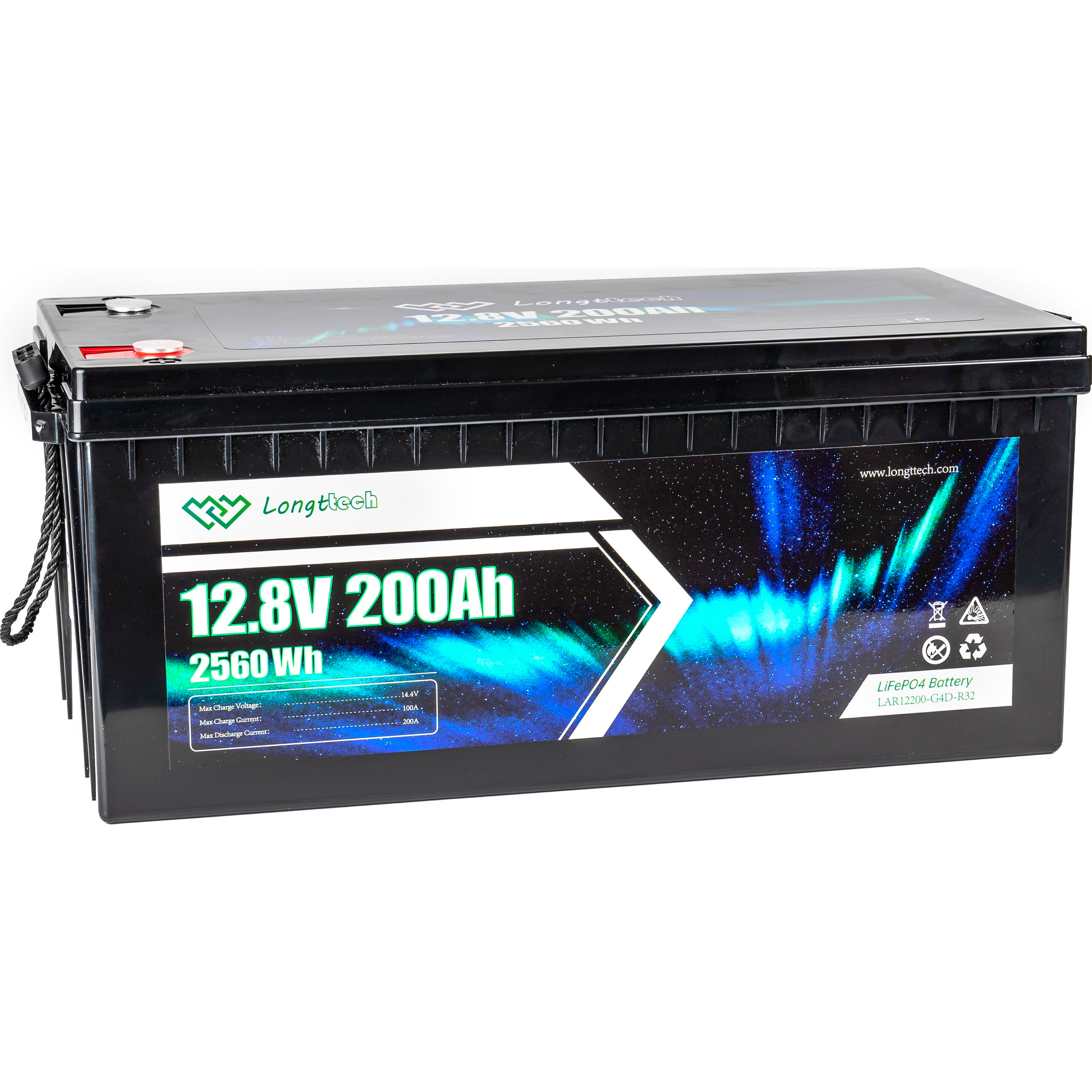 Акумуляторна батарея LONGTTECH LiFePO4 LAR12200-G4D-R32 (12.8В, 200Агод)