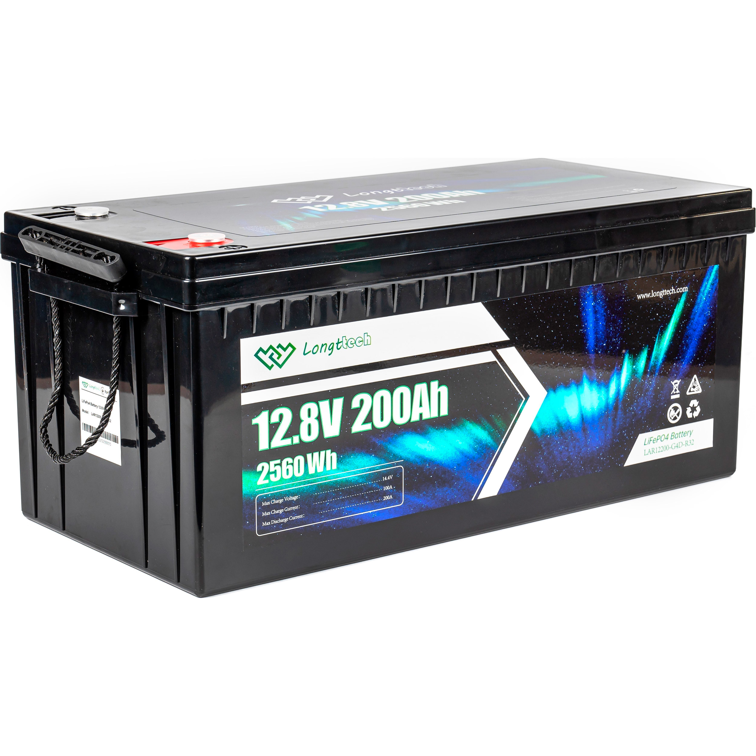 Акумуляторна батарея LONGTTECH LiFePO4 LAR12200-G4D-R32 (12.8В, 200Агод)