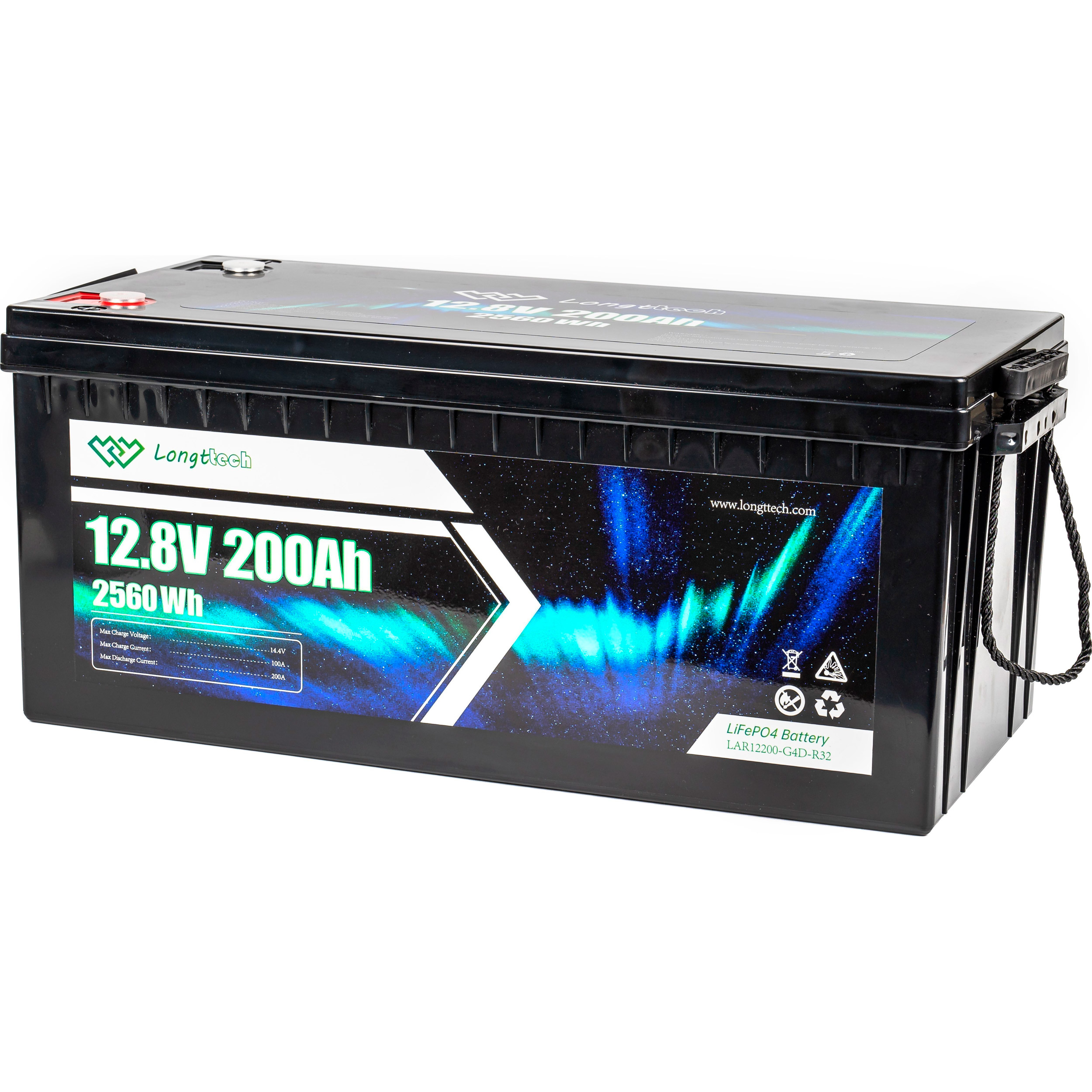 Акумуляторна батарея LONGTTECH LiFePO4 LAR12200-G4D-R32 (12.8В, 200Агод)