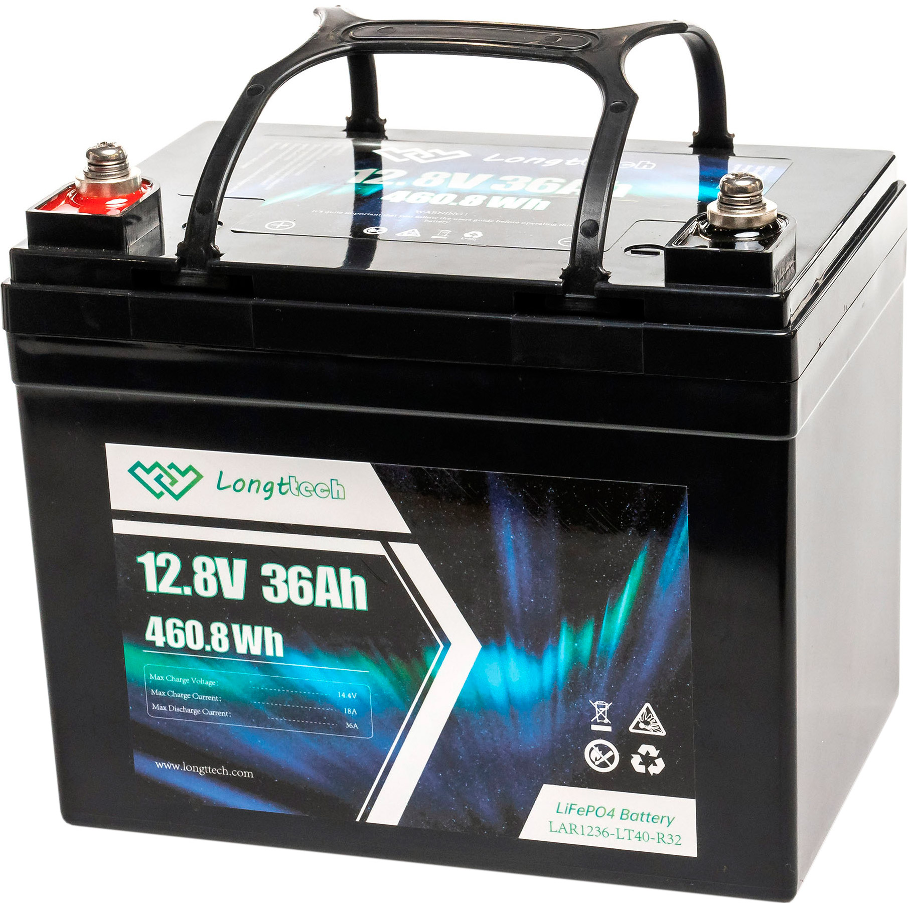 Акумуляторна батарея LONGTTECH LiFePO4 LAR1236-LT40-R32 (12.8В, 36Агод)