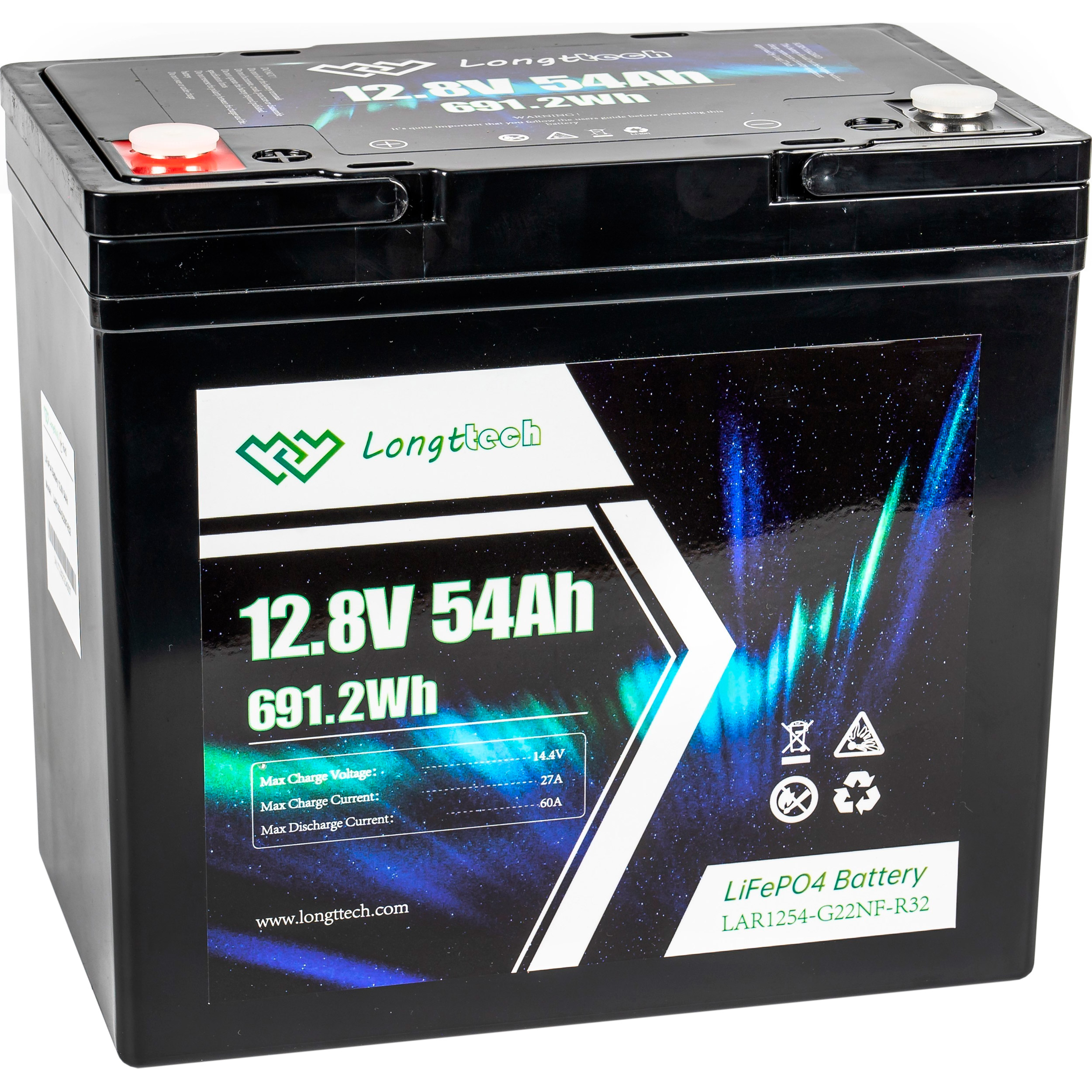 Аккумуляторная батарея LONGTTECH LiFePO4 LAR1254-G22NF-R32 (12.8В, 54Ач)