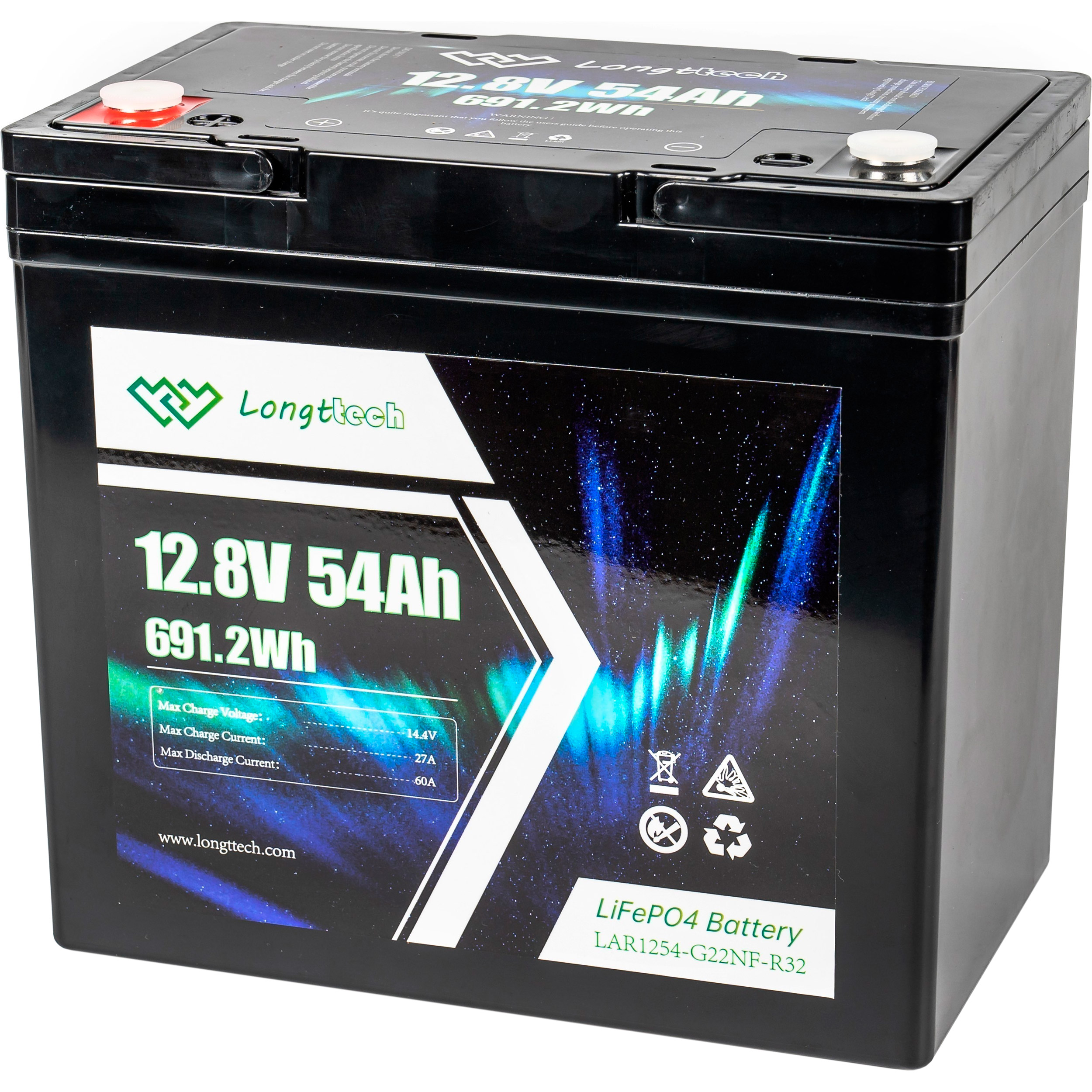 Аккумуляторная батарея LONGTTECH LiFePO4 LAR1254-G22NF-R32 (12.8В, 54Ач)