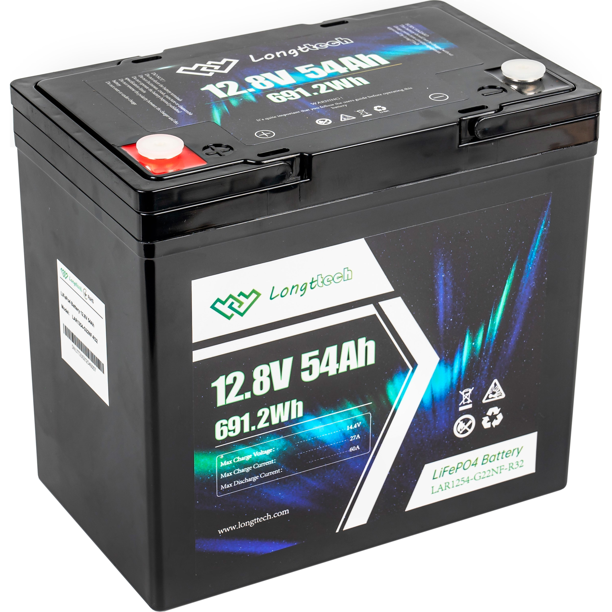 Аккумуляторная батарея LONGTTECH LiFePO4 LAR1254-G22NF-R32 (12.8В, 54Ач)