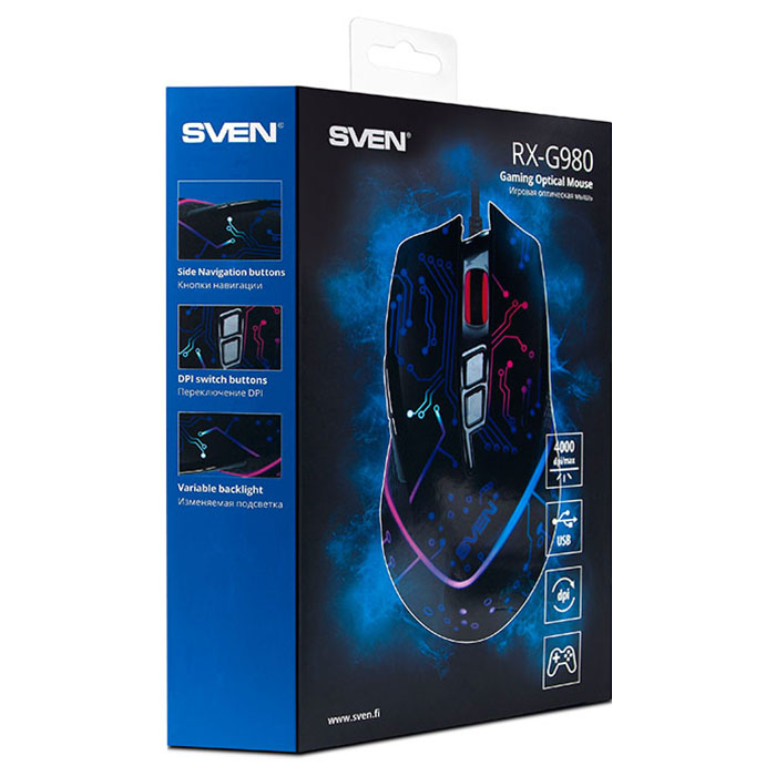 Мышь игровая SVEN RX-G980 Black (00530081)